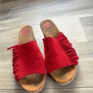 UGG Red Fringe wedges